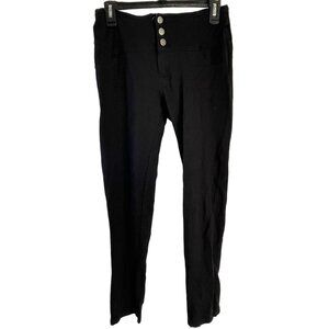 Shine star pants 3 buttons stretch foe pockets rayon blend black medium READ